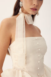 Janice Strapless Ruffle Mini Chiffon Dress-Sunfere